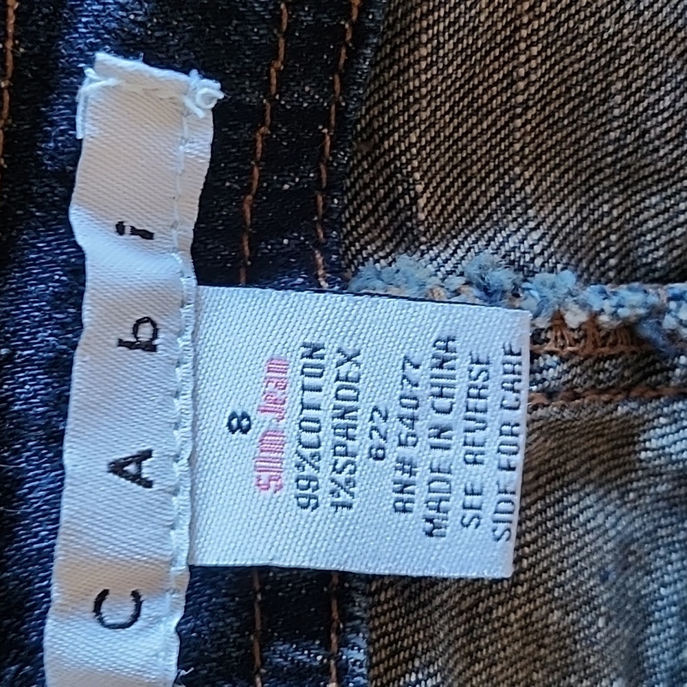 CAbi Slim Straight Leg Jean Size 8, Like New - Picture 3 of 10